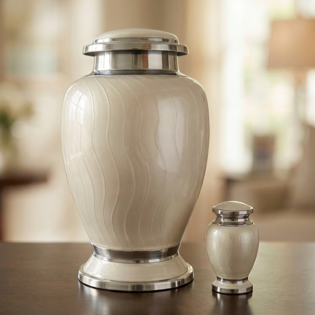 Premium Ripple Cremation Urn for Adult Ashes