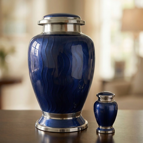 Premium Ripple Cremation Urn for Adult Ashes