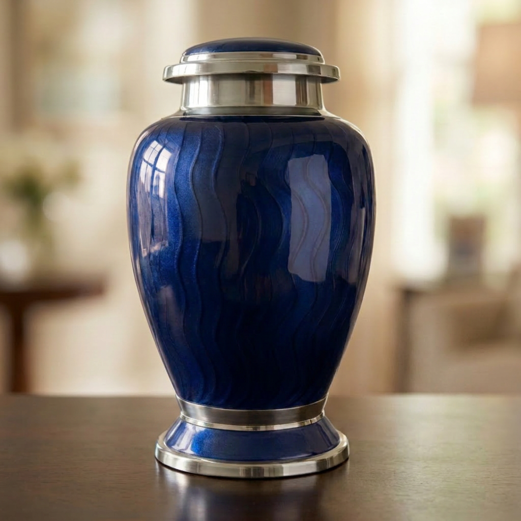 Premium Ripple Cremation Urn for Adult Ashes