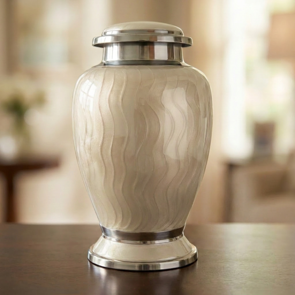 Premium Ripple Cremation Urn for Adult Ashes