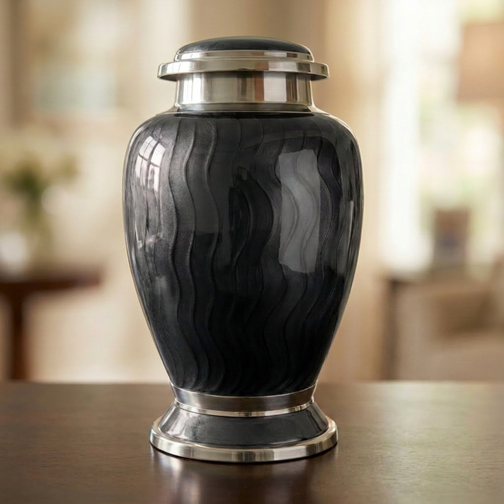 Premium Ripple Cremation Urn for Adult Ashes