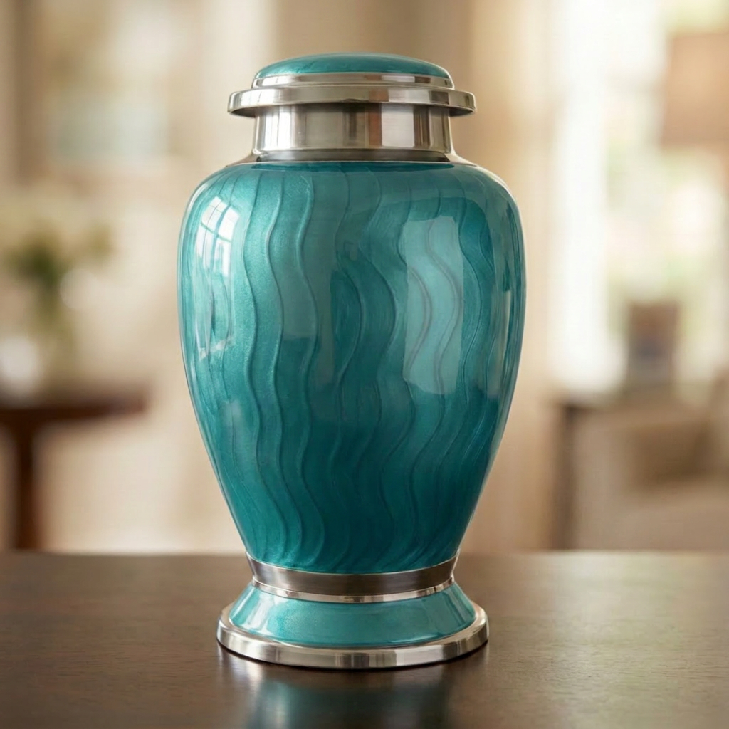 Premium Ripple Cremation Urn for Adult Ashes