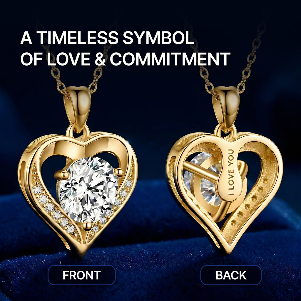 Moissanite Heart Pendant Necklace
