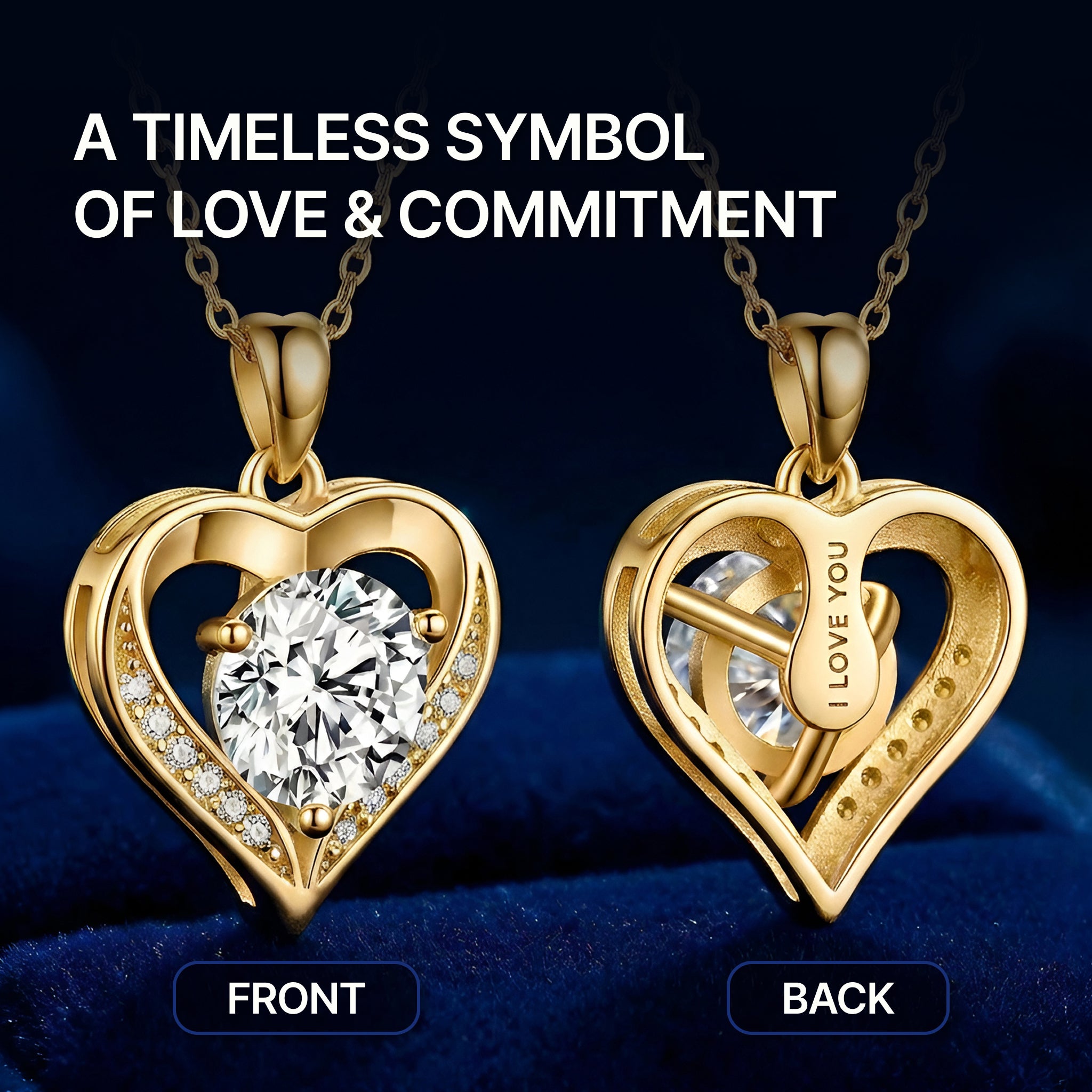Moissanite Heart Pendant Necklace