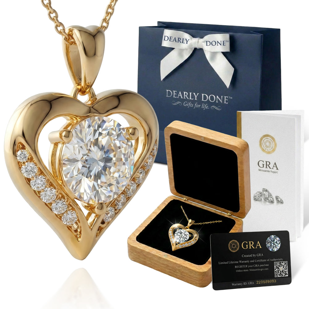 Moissanite Heart Pendant Necklace