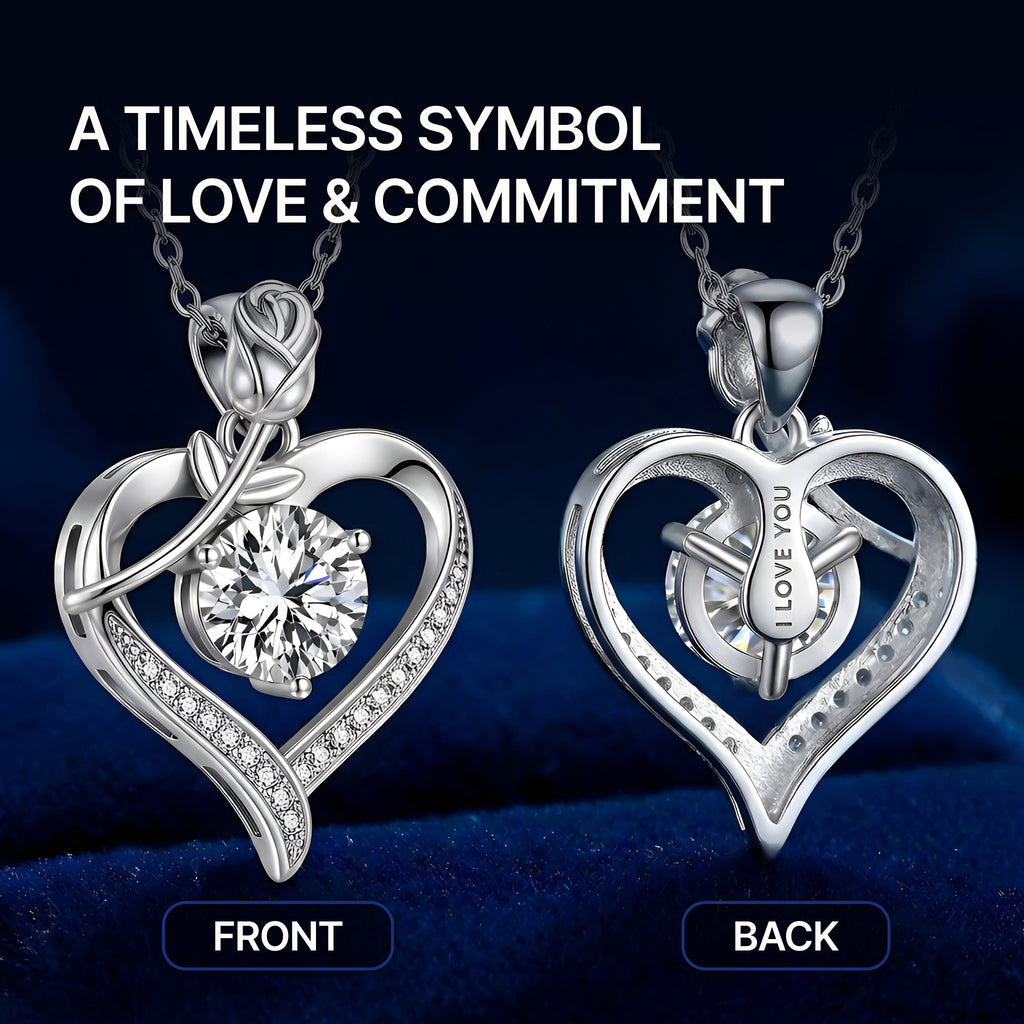 Moissanite Heart Pendant Necklace