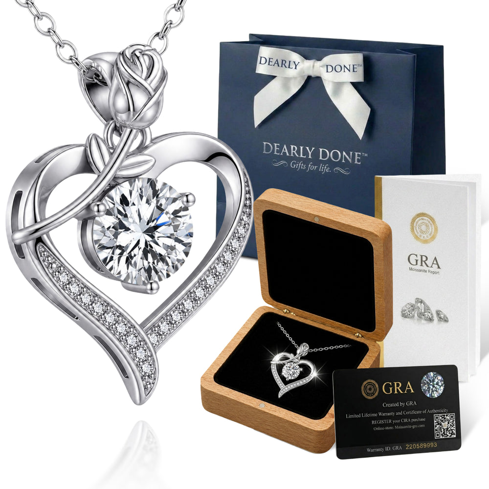 Moissanite Heart Pendant Necklace
