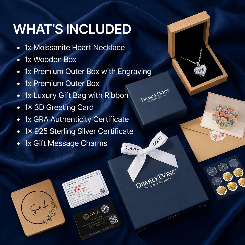 Moissanite Heart Pendant Necklace