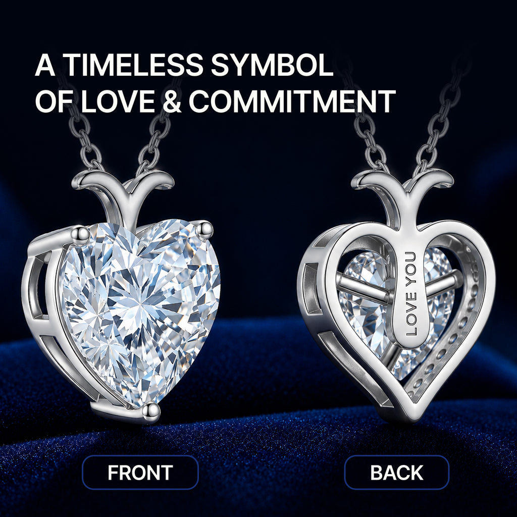 Moissanite Heart Pendant Necklace
