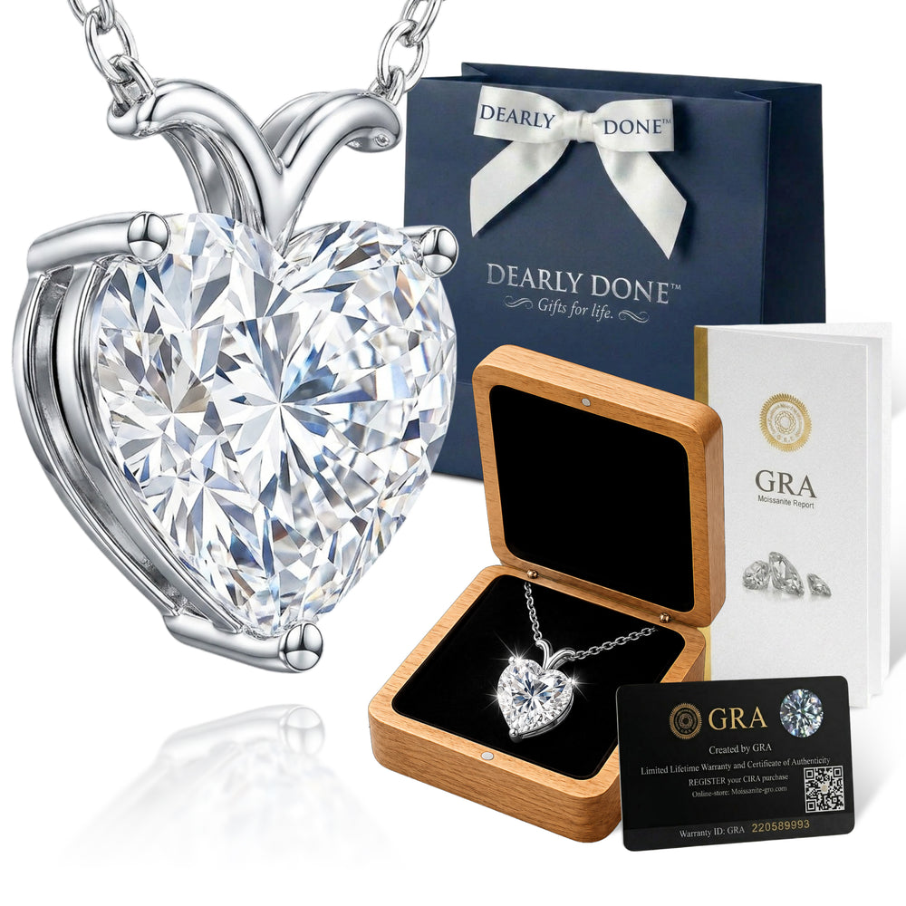 Moissanite Heart Pendant Necklace