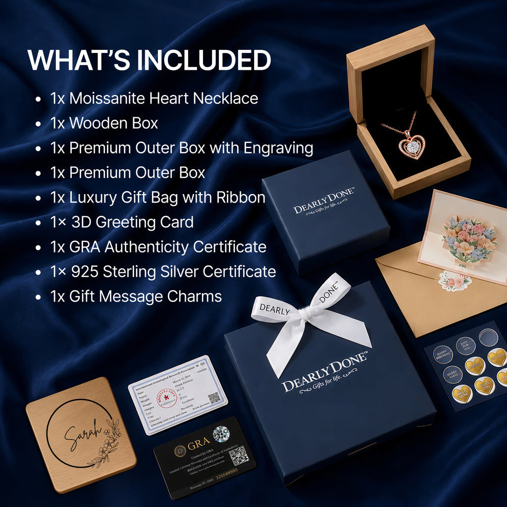 Moissanite Heart Pendant Necklace
