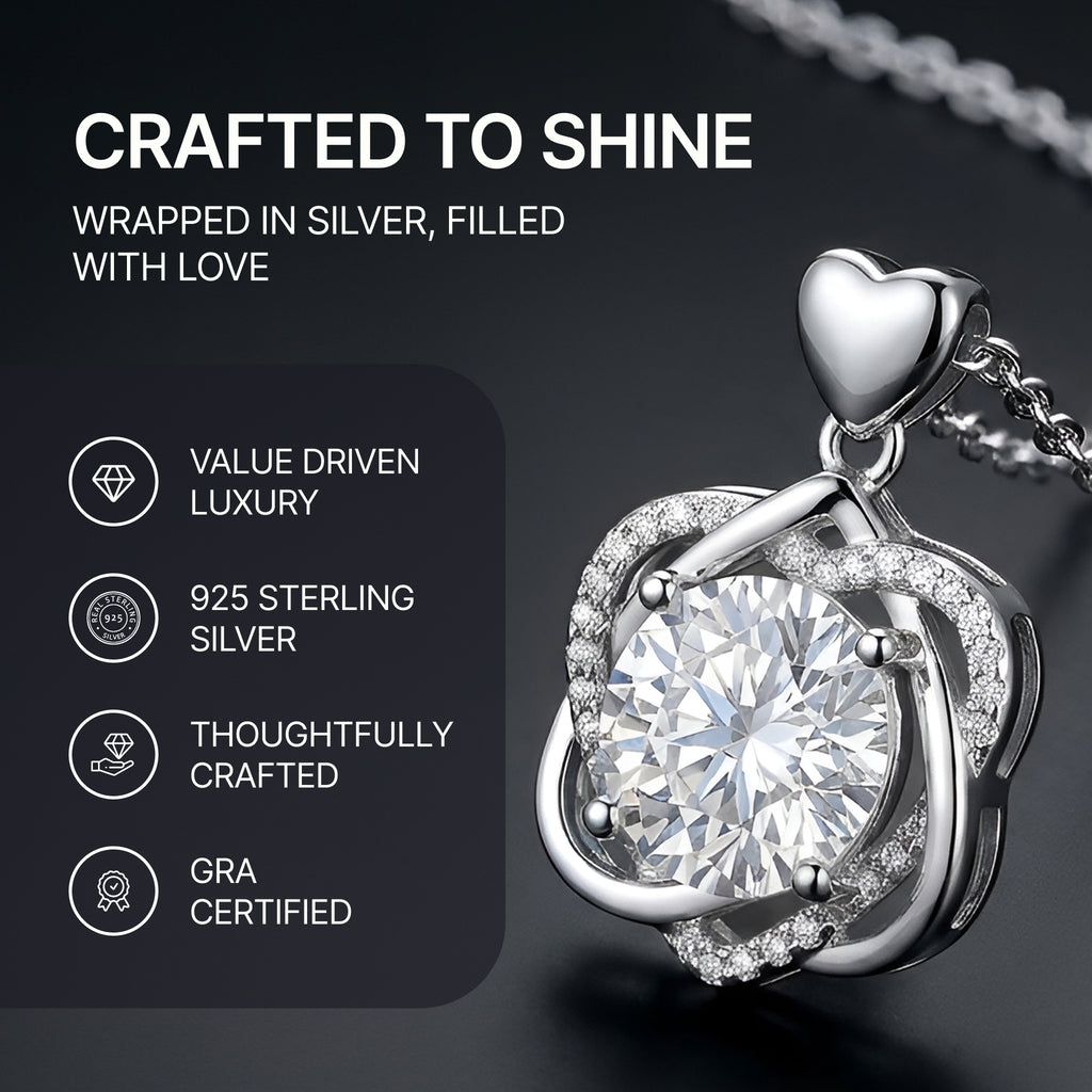 Moissanite Heart Pendant Necklace