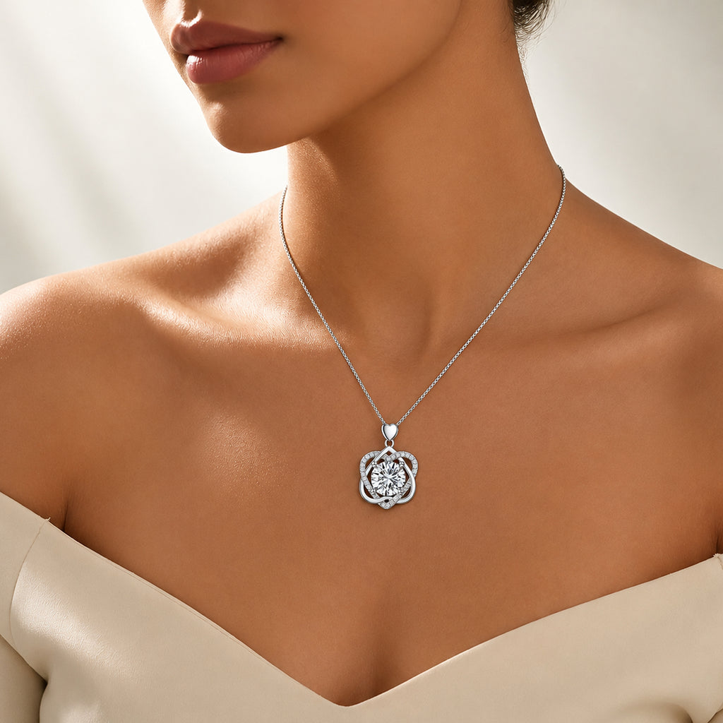 Moissanite Heart Pendant Necklace