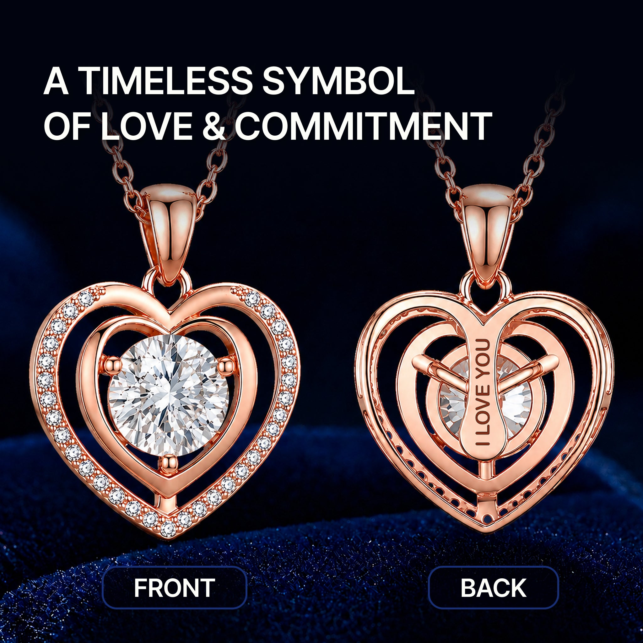 Moissanite Heart Pendant Necklace