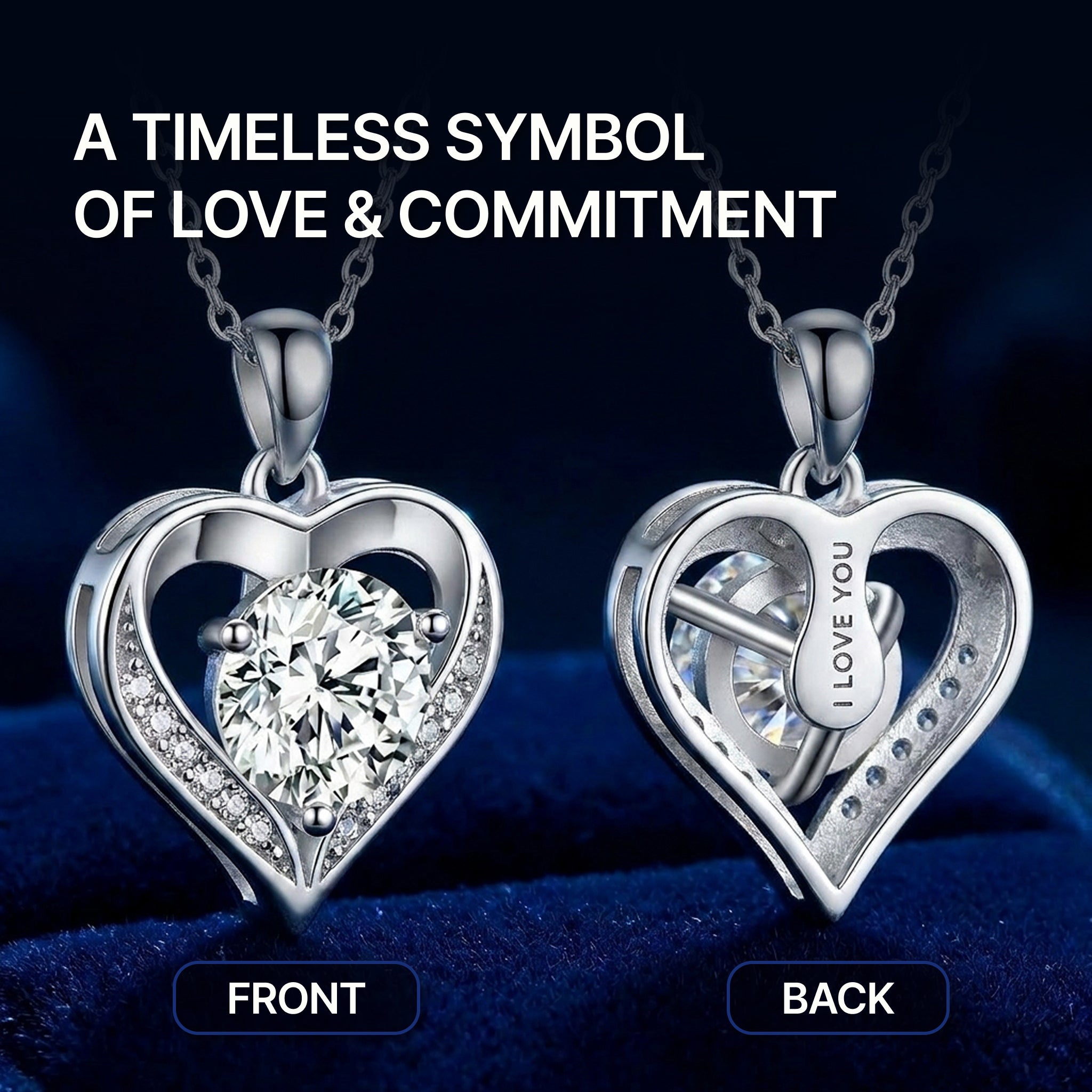 Moissanite Heart Pendant Necklace