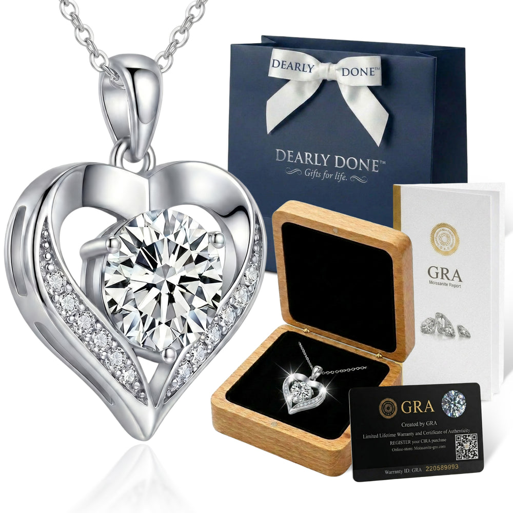 Moissanite Heart Pendant Necklace