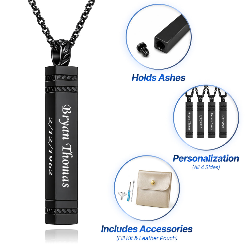Minimalistic Bar Cremation Necklace