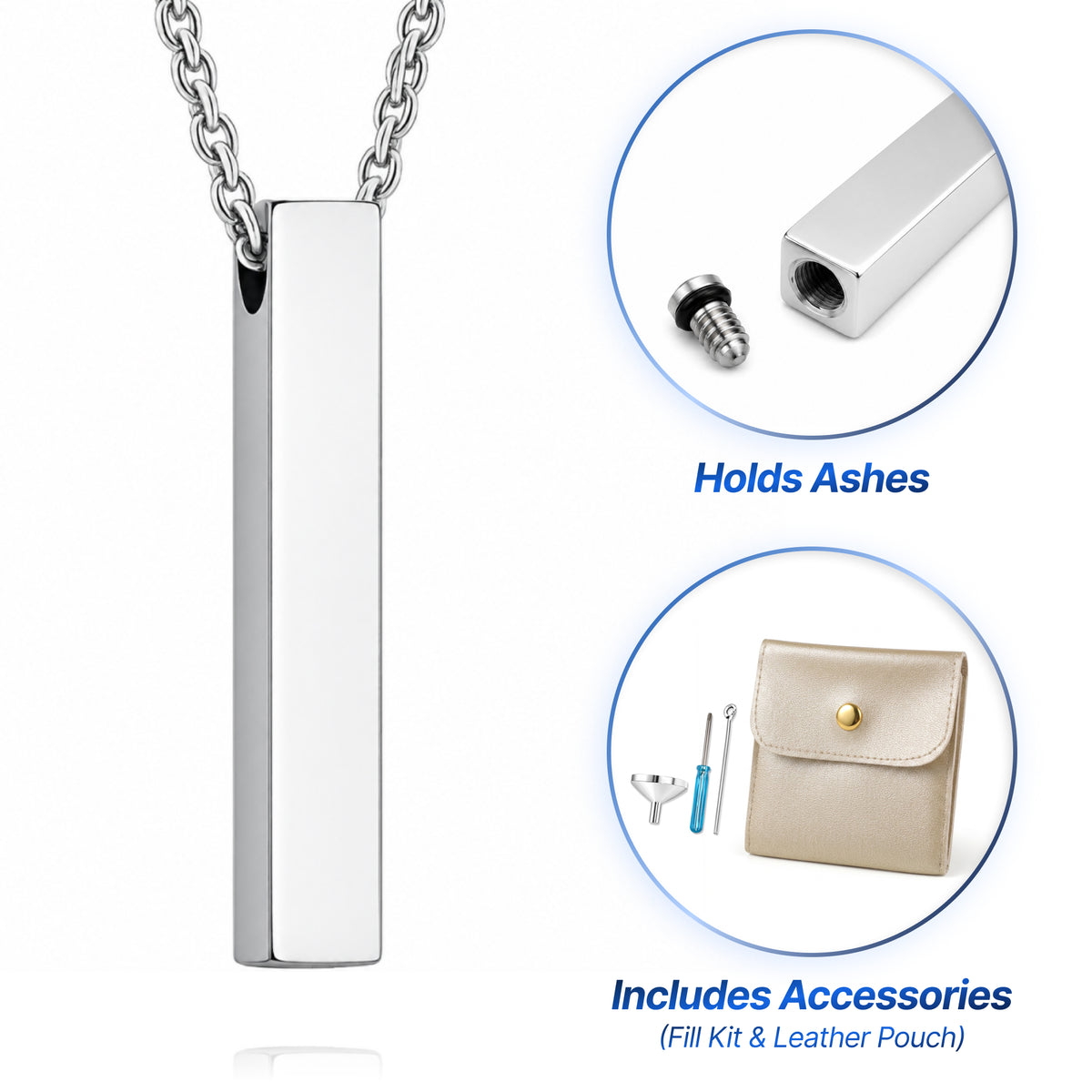 Minimalistic Bar Cremation Necklace