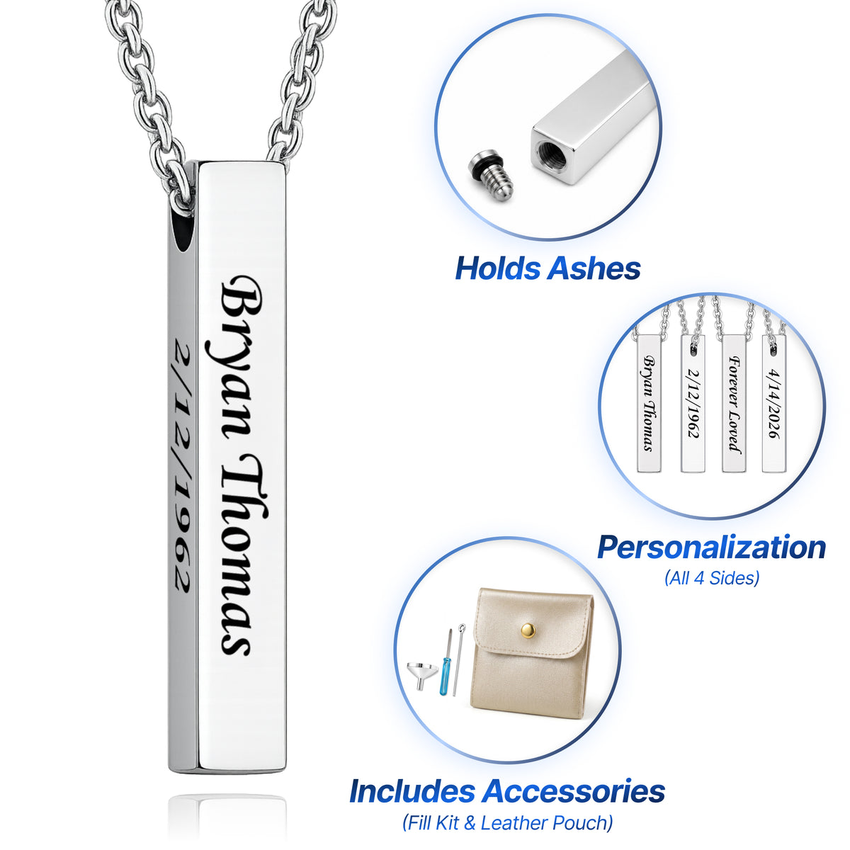 Minimalistic Bar Cremation Necklace