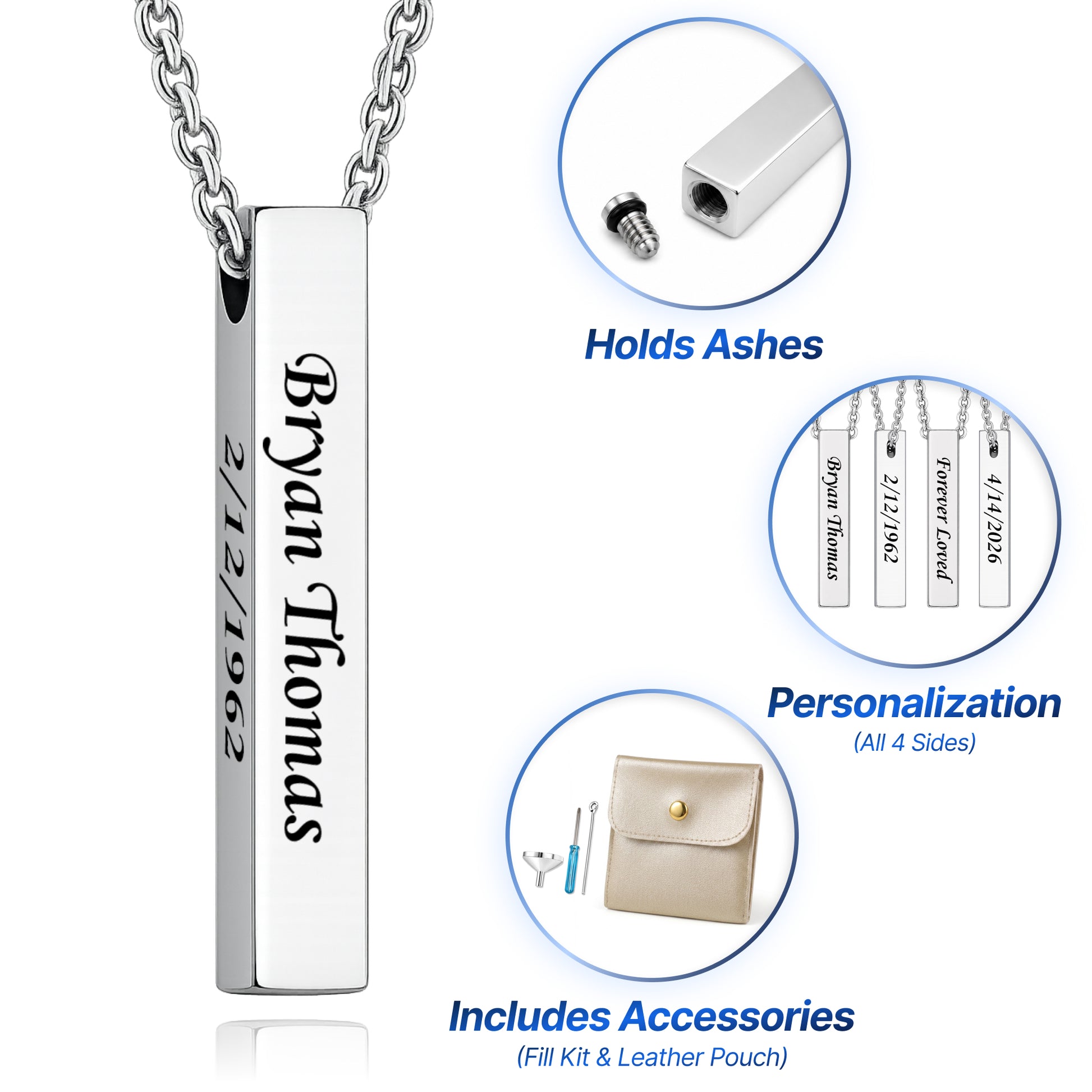 Minimalistic Bar Cremation Necklace