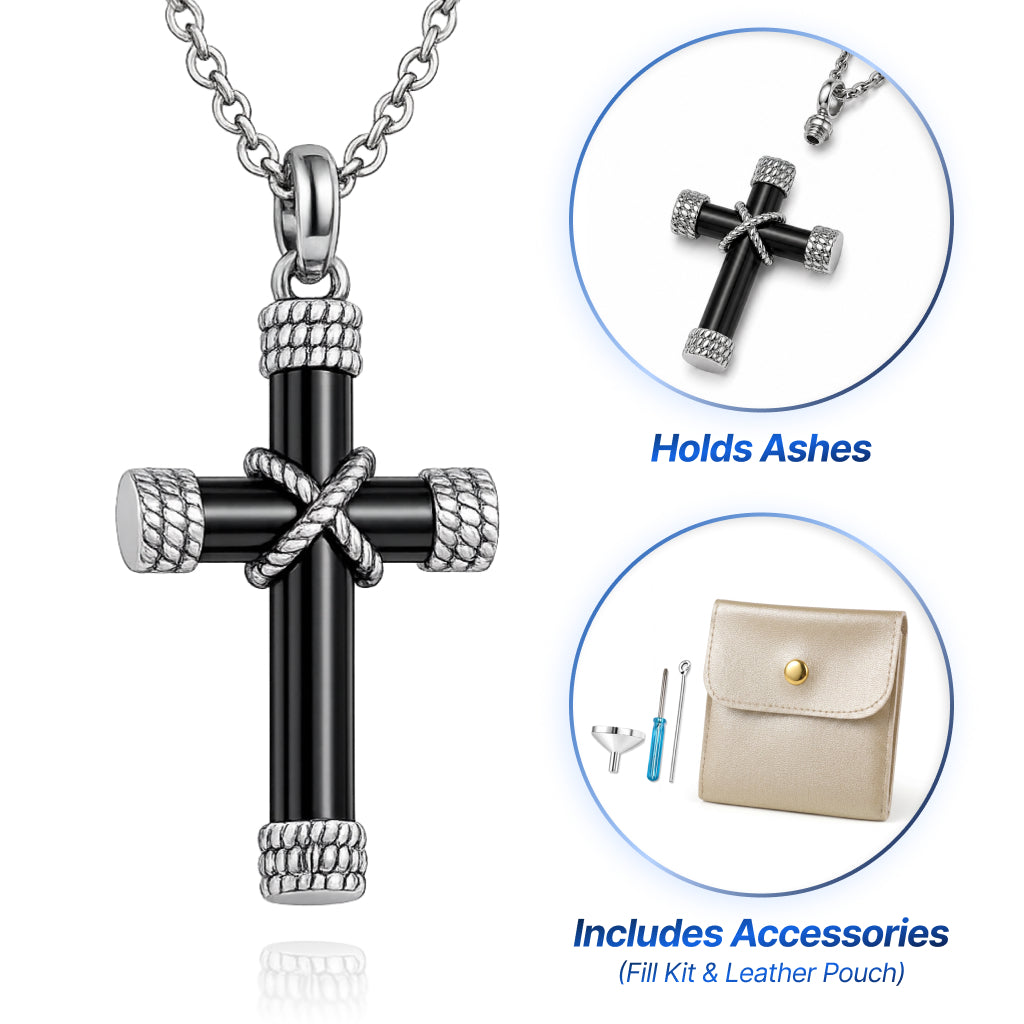 Cross Cremation Keepsake Necklace
