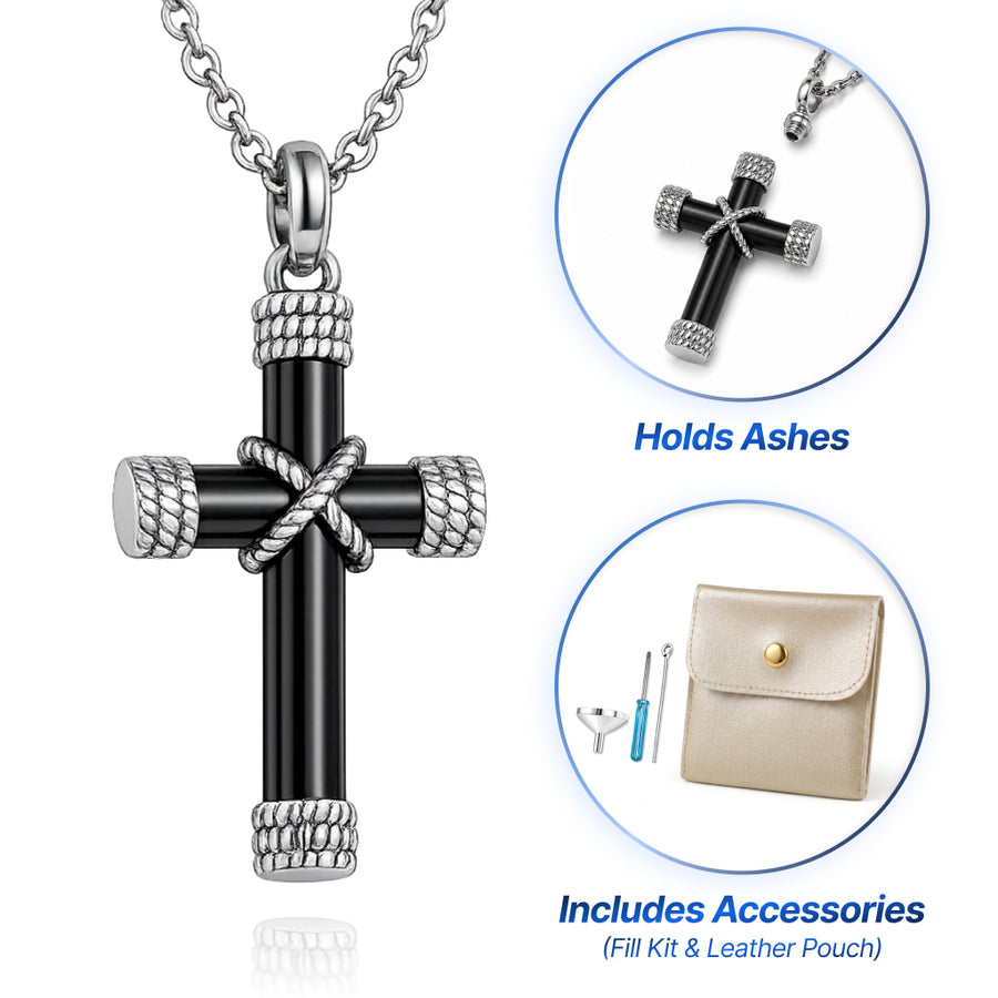 Cross Cremation Keepsake Necklace