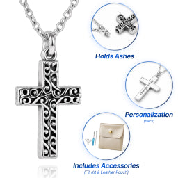 Cross Cremation Keepsake Necklace