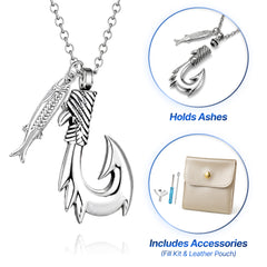 Sharp Hook w/ Fish Charm (Silver)