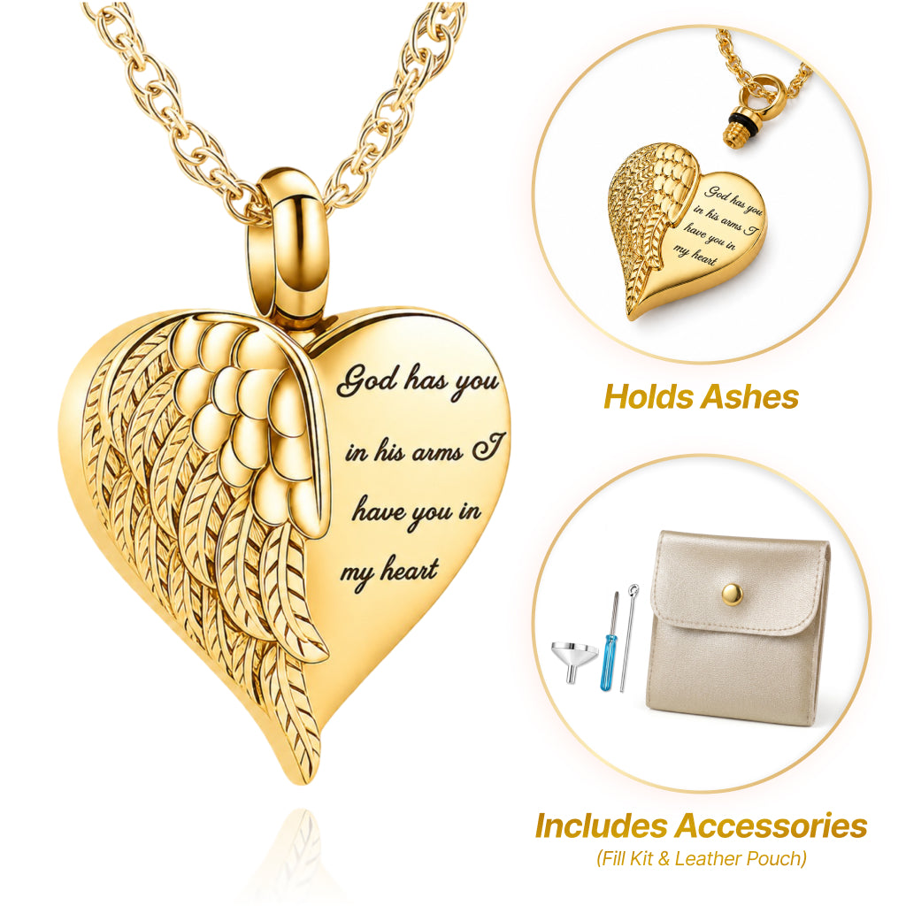 Engraved Golden Heart Keepsake Necklace