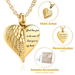 Engraved Golden Heart Keepsake Necklace