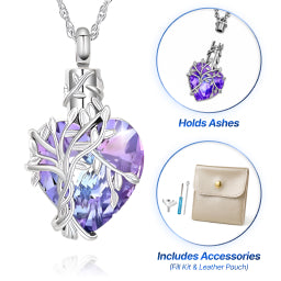 Purple Heart & Vine Keepsake Necklace