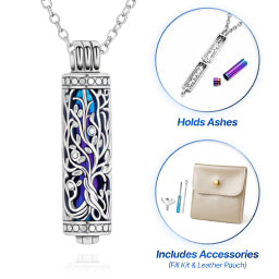 Iridescent & Silver Vines Keepsake Necklace