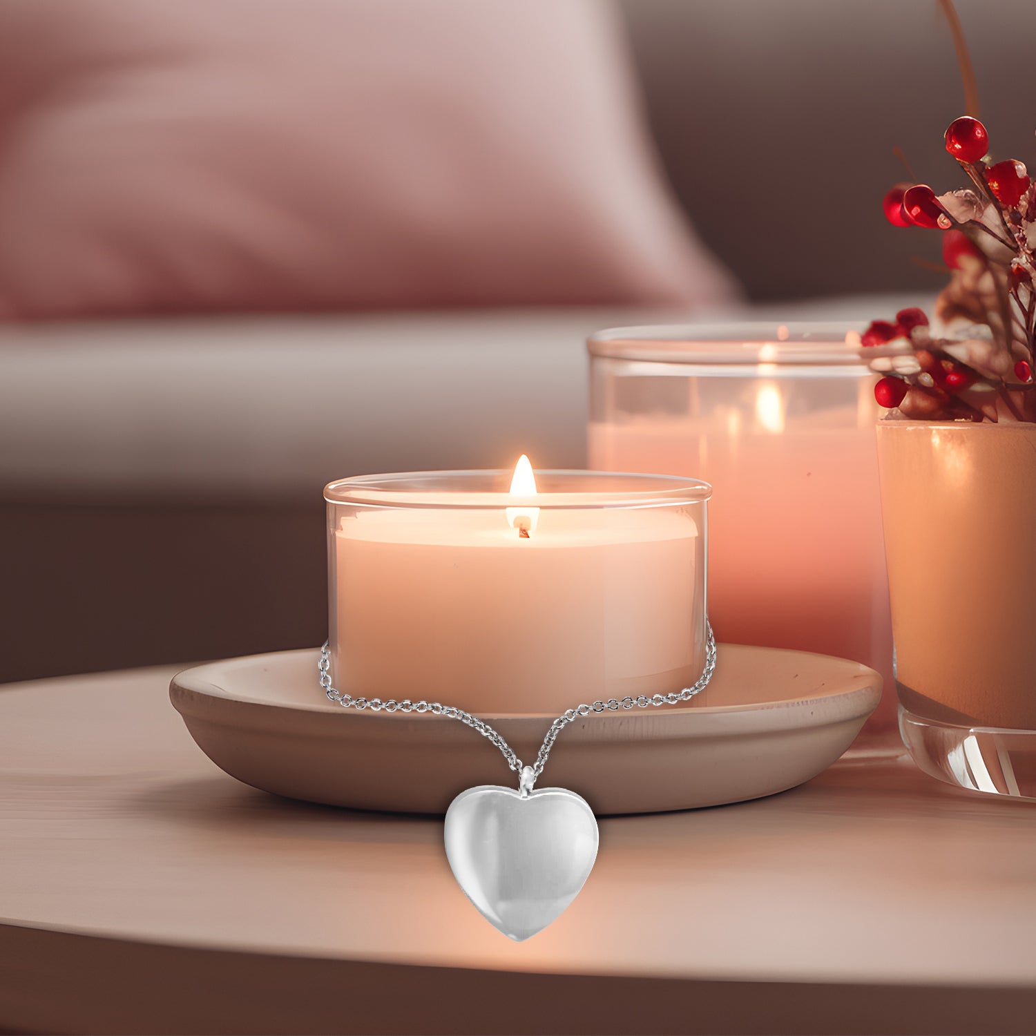 Minimalist Engravable Heart Urn Necklace