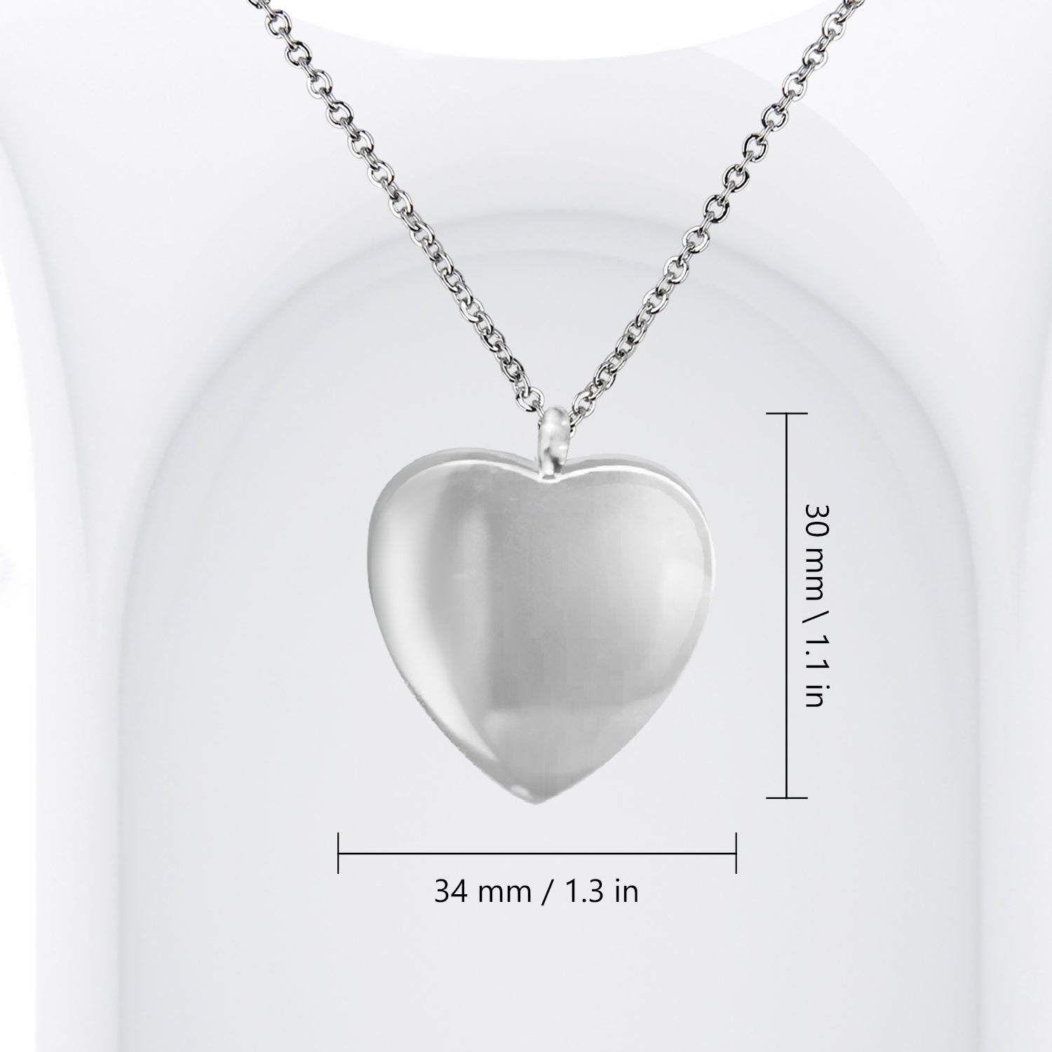 Minimalist Engravable Heart Urn Necklace