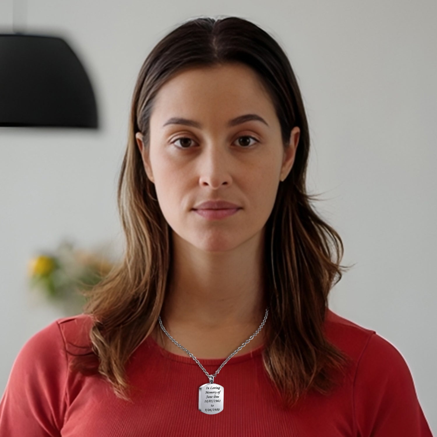 Minimalist Engravable Dog Tag Urn Necklace