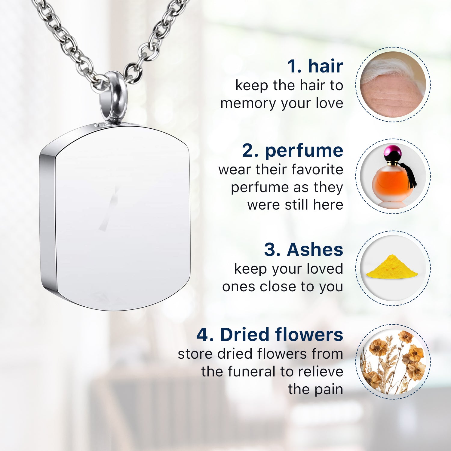 Minimalist Engravable Dog Tag Urn Necklace