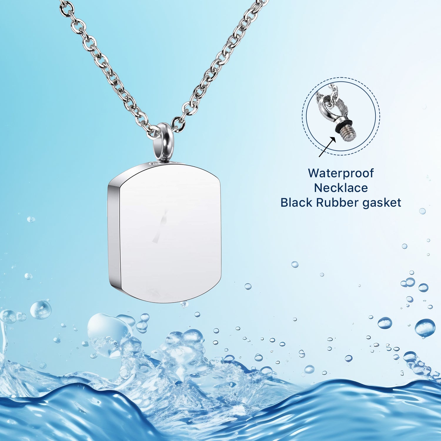 Minimalist Engravable Dog Tag Urn Necklace