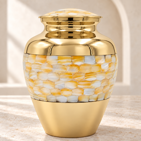 Brass Mother of Pearl Gold Elegance Urn