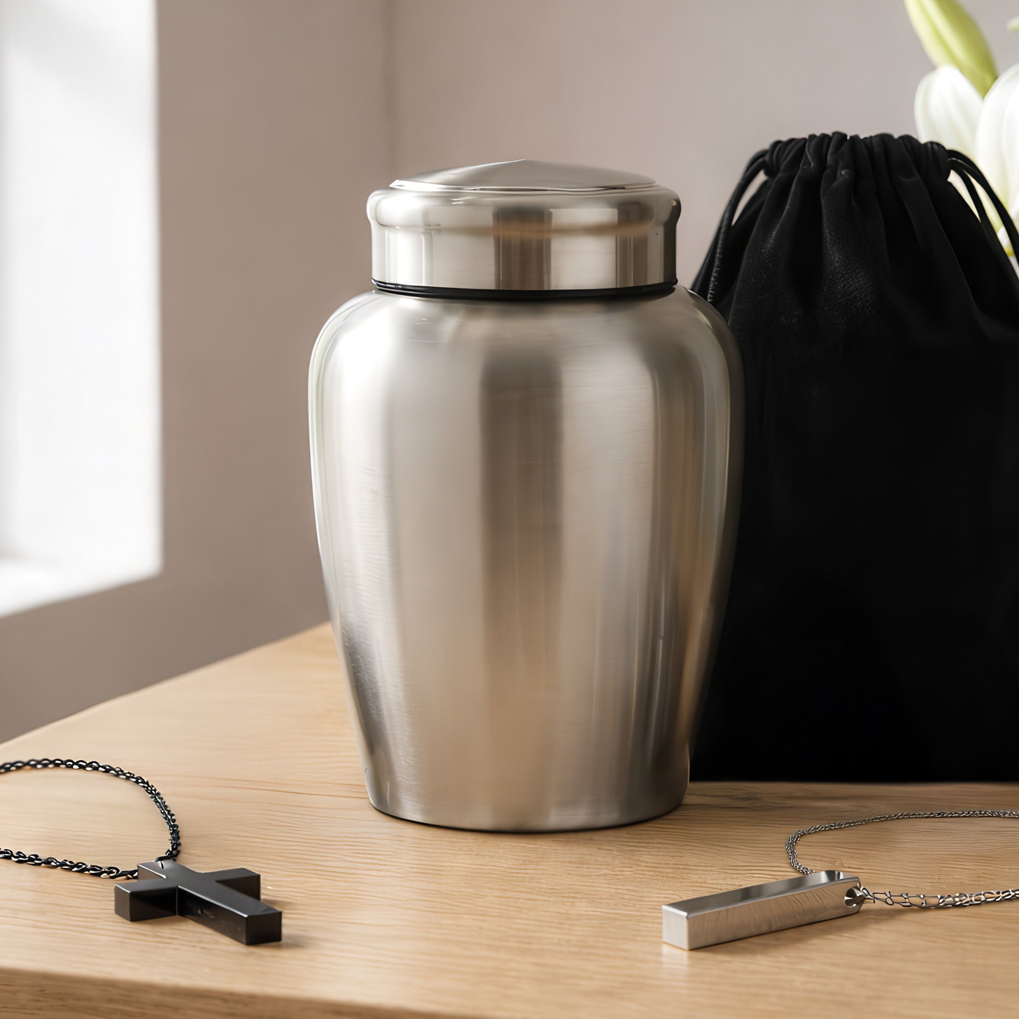Stainless Steel Cremation Urn Set
