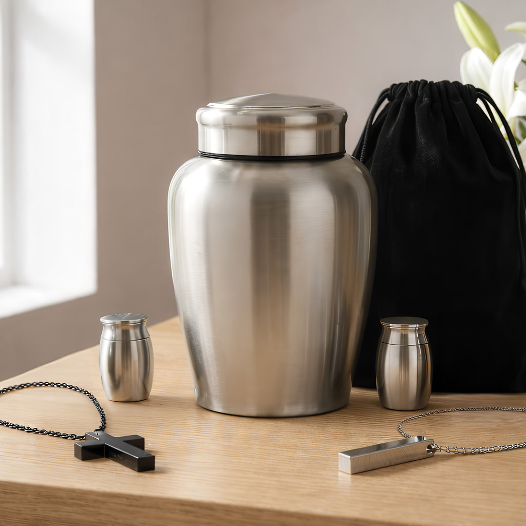 Stainless Steel Cremation Urn Set