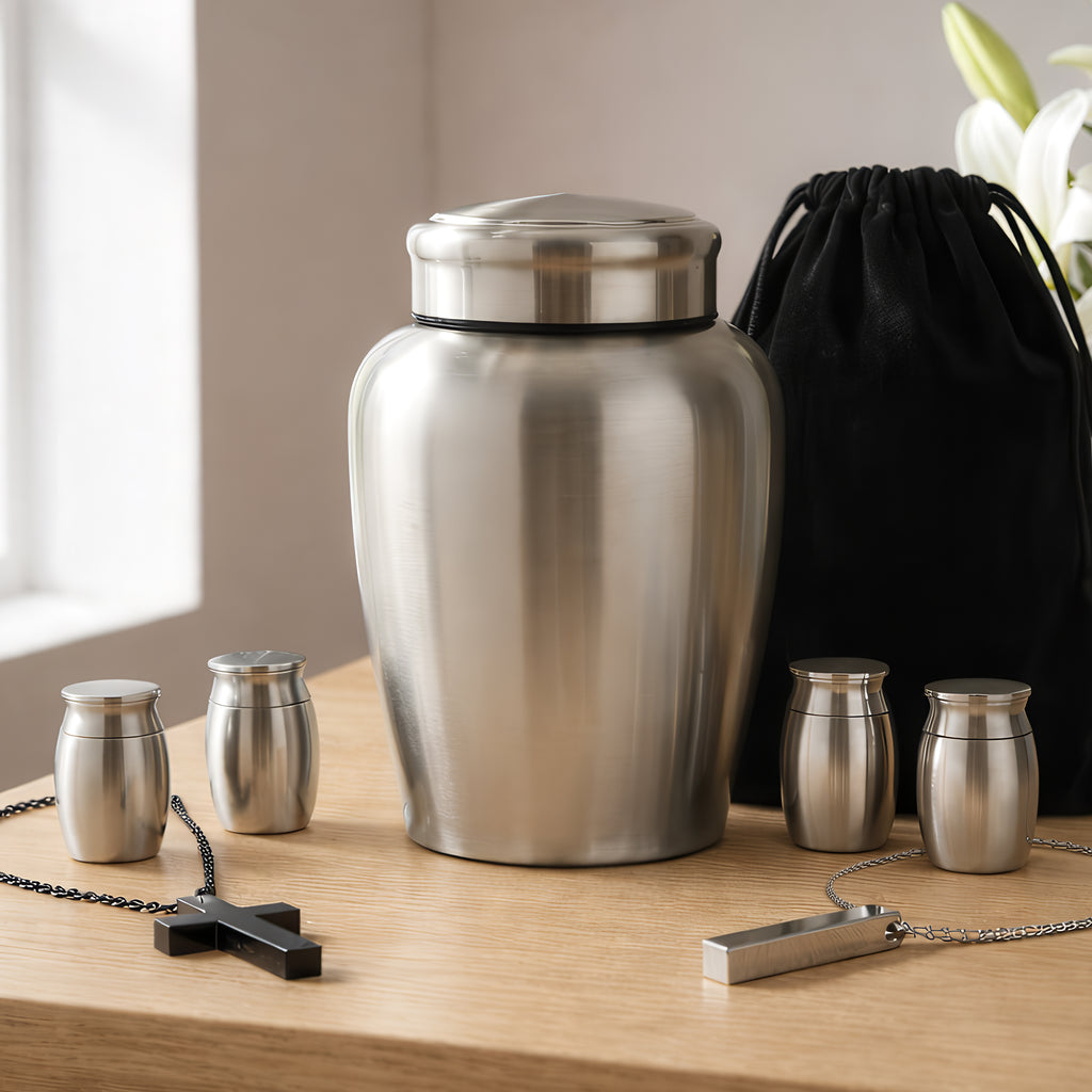 Stainless Steel Cremation Urn Set