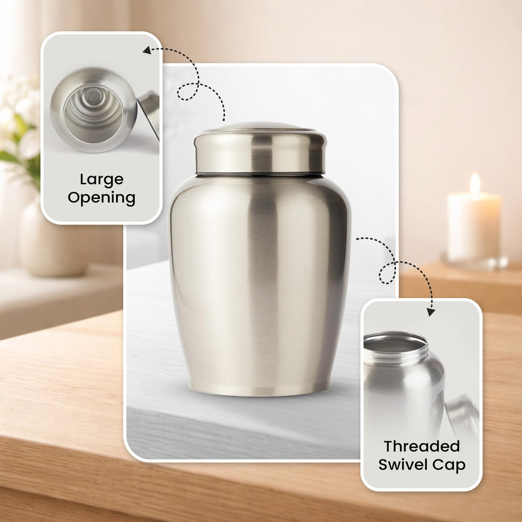 Stainless Steel Cremation Urn Set