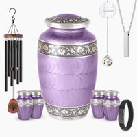 Premium Set (One Large Urn, Four Keepsake urns, Urn Necklace, Urn Bracelet, Wind Chimes, Sun Catcher)