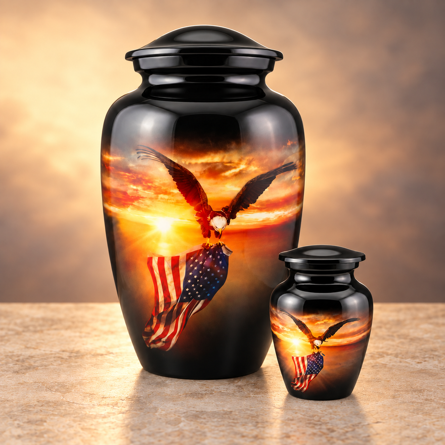 American Flag Tribute Urn