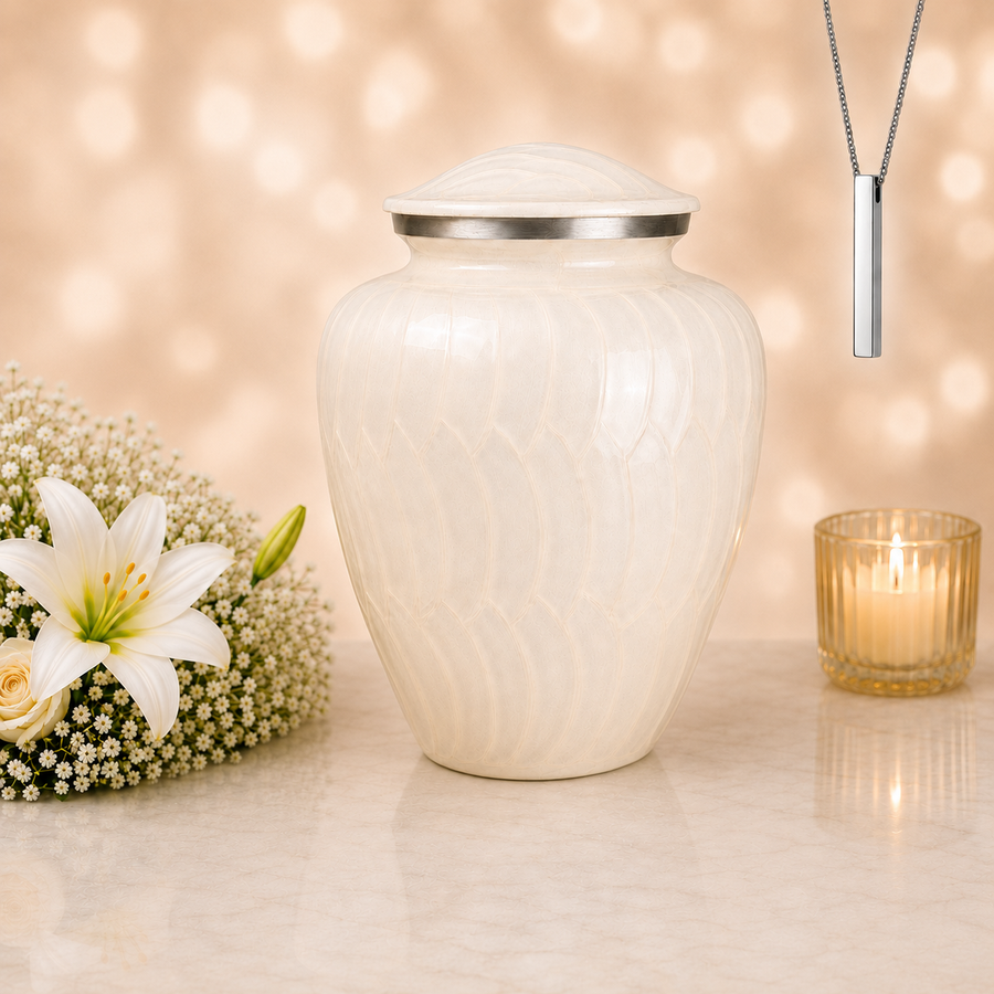 Serenity Curve Pearl Urn
