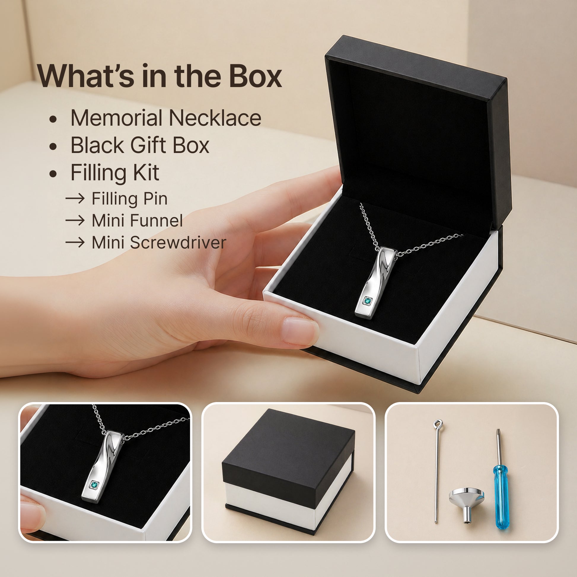 Premium Cube Twist Necklace with Crystal Stone