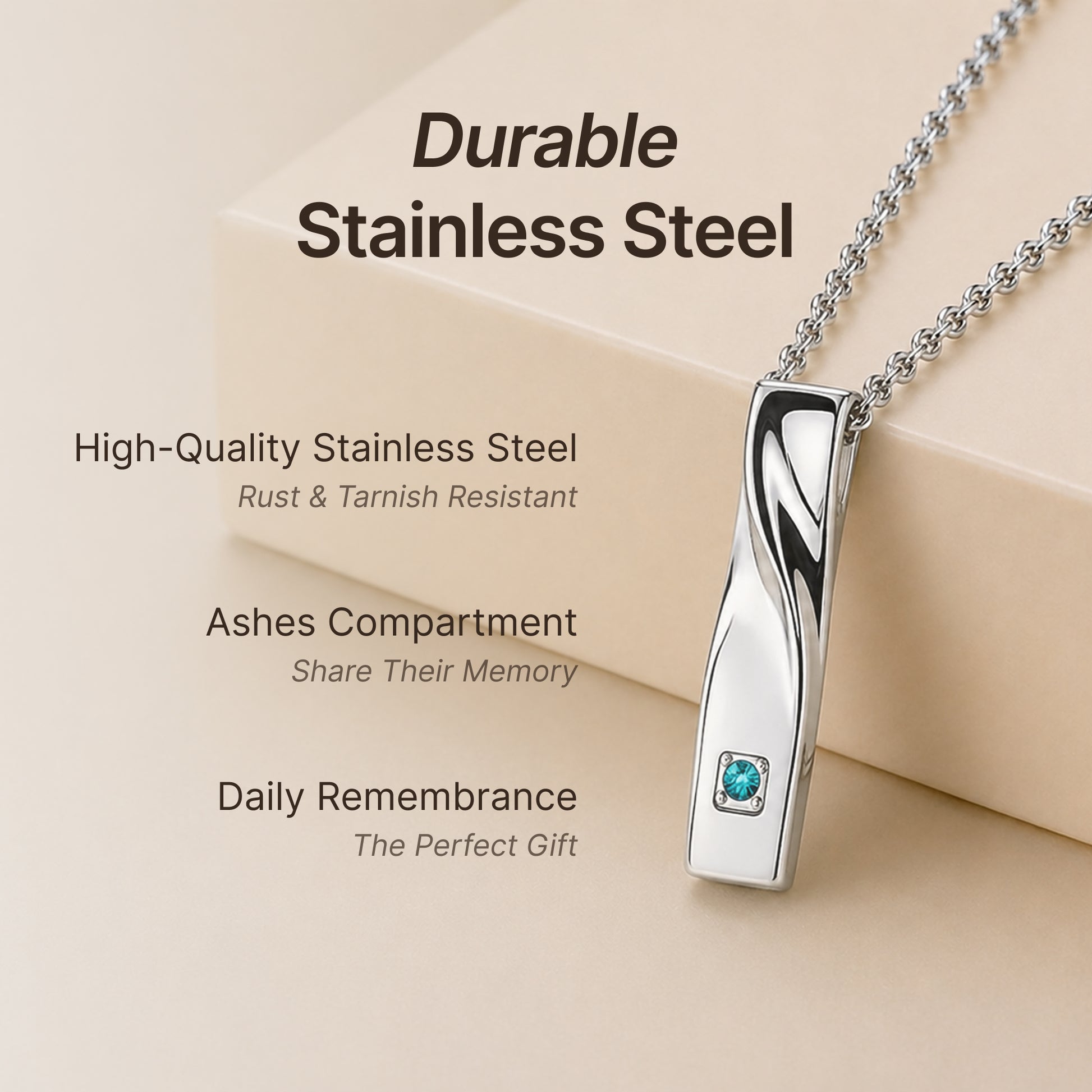 Premium Cube Twist Necklace with Crystal Stone