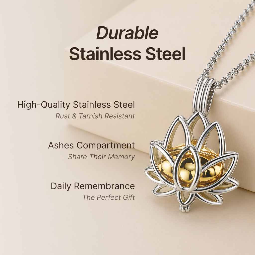 Premium Lotus Urn Memorial Necklace