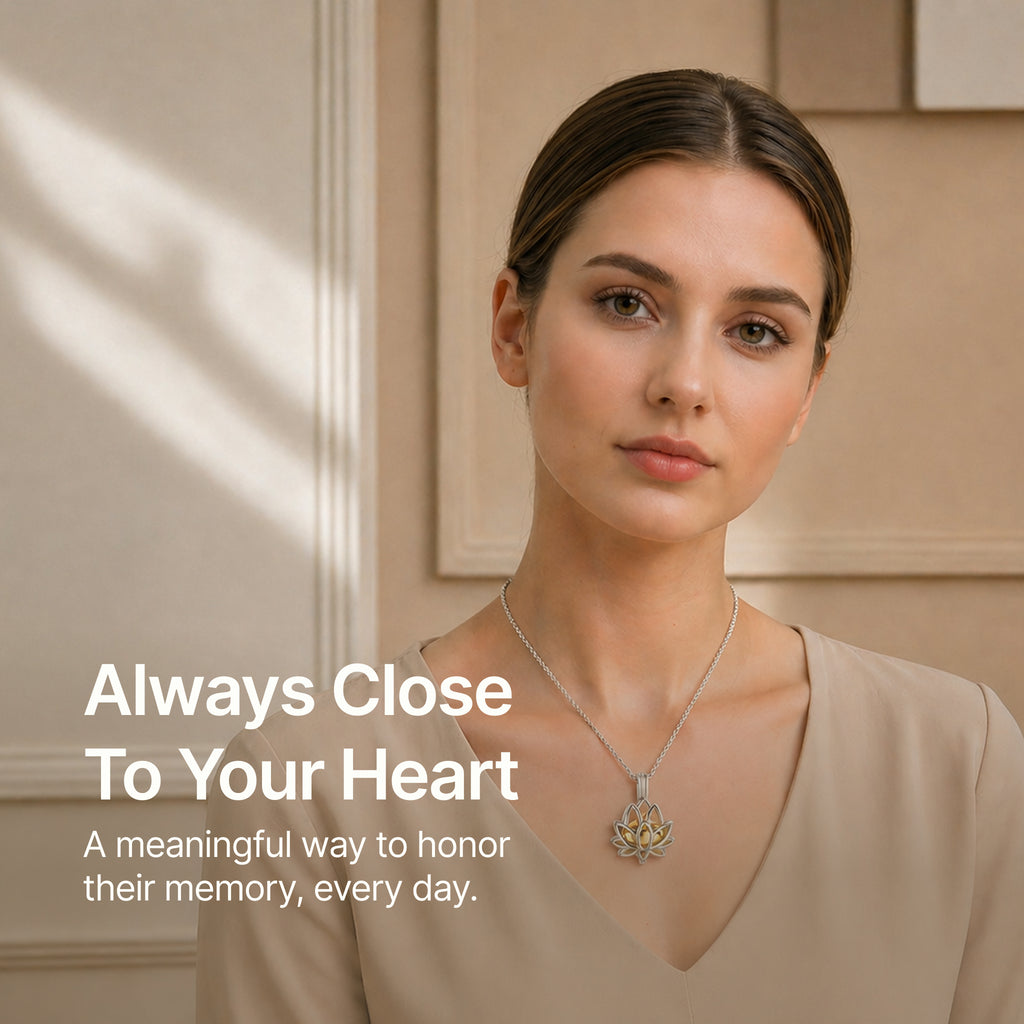 Premium Lotus Urn Memorial Necklace