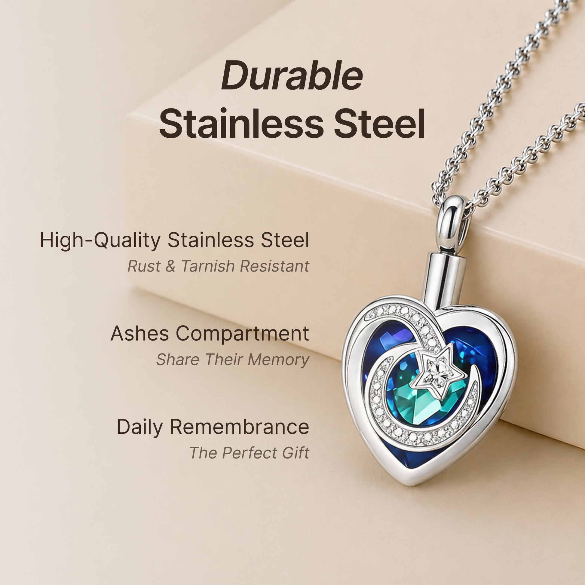 Premium Moon And Star Crystal Necklace
